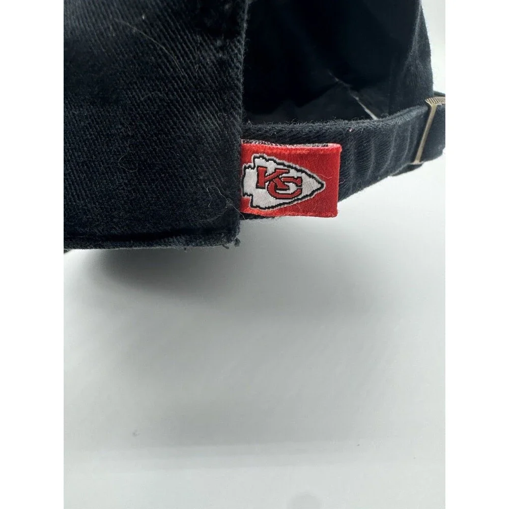 Kansas City Chiefs Hat 47 Brand Black Clean UP Cotton Dad One Size Adjustable
